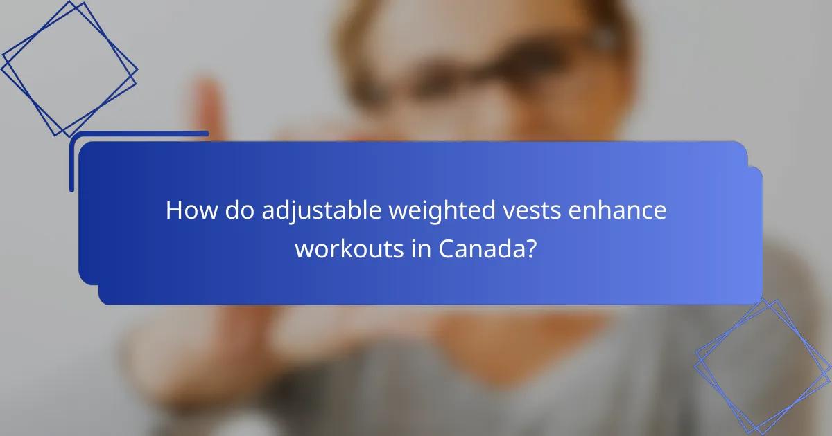 How do adjustable weighted vests enhance workouts in Canada?