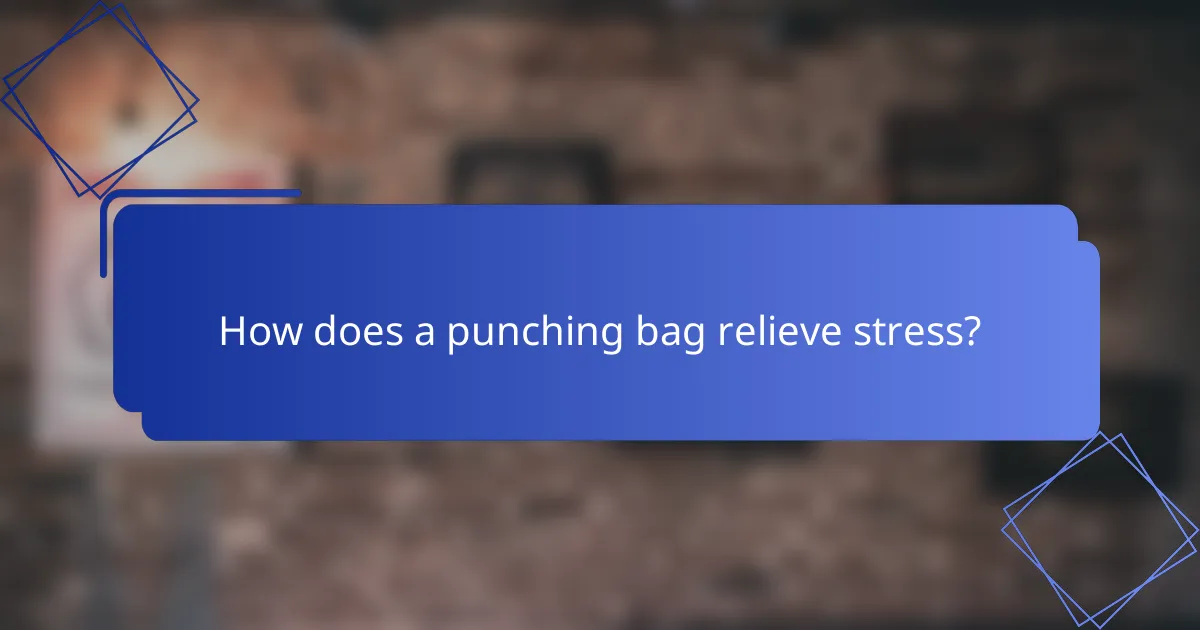 How does a punching bag relieve stress?